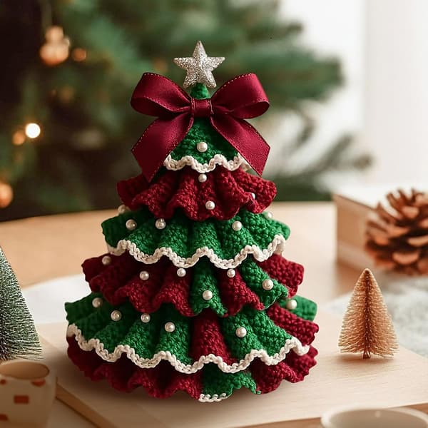 Julgran i ull, bordsdekoration, dekorativ accessoar (J)