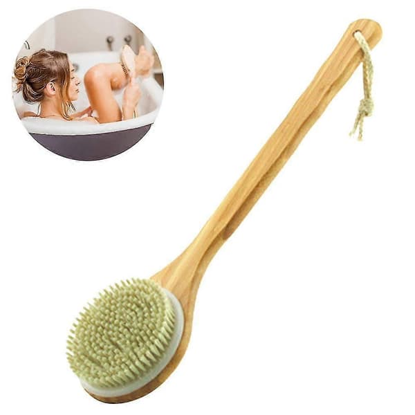 Duschborste med naturlig borst Långt bambuhandtag Badkroppsborste Beige
