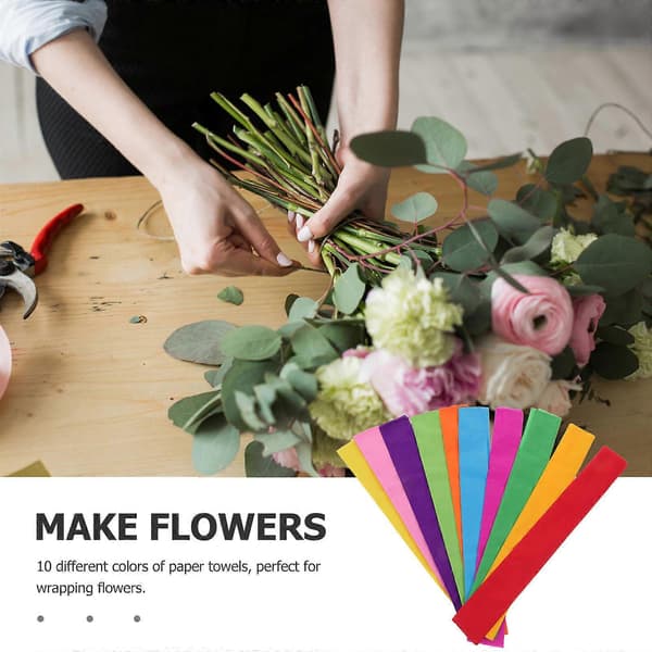 Presentinslagning Silkespapper 10st för Blomdekoration Crepepapper[J]