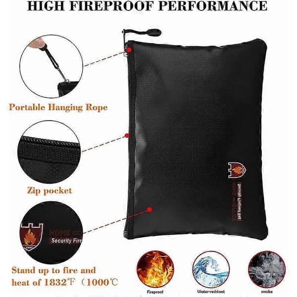 Brandsäkra dokumentväskor, 34cm*25cm Vattentät Brandsäker Väska - Perfekt [XR][J]