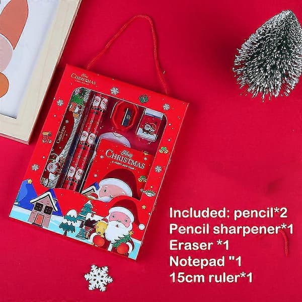 6st/set Julpappersvaror Barns Söta Tecknade Skolmaterial Presentförpackning[J] Blue 1 Set