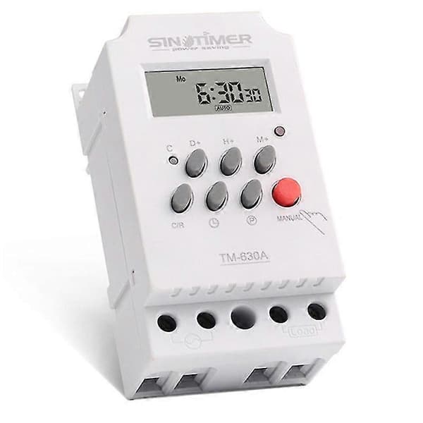 12V DC Indgang Programmerbar 24 timer MINI TIMER KONTAKT Tidsrelæ Udgang Belastning Høj Effekt 30A [jkw][J] White