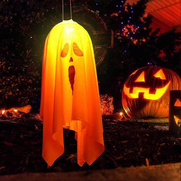 LED-belyst Halloween Vindpose 180 cm lang med selvlysende detaljer