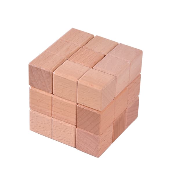 Träkub - logiikkapeli - giljotiinilogiikkapeli - 3D
