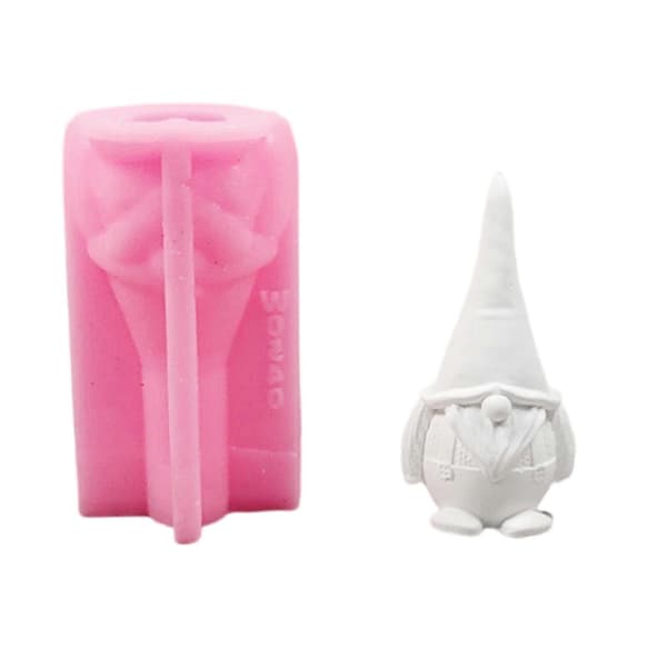 Jule dværg statue silikoneforme til epoxyharpiks lysfremstilling cement gips silikoneforme fondant silikoneforme[J] Multicolor