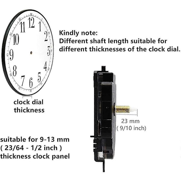 Väggklocka Rörelse DIY Kit Quartz Pendel 3 Handpar