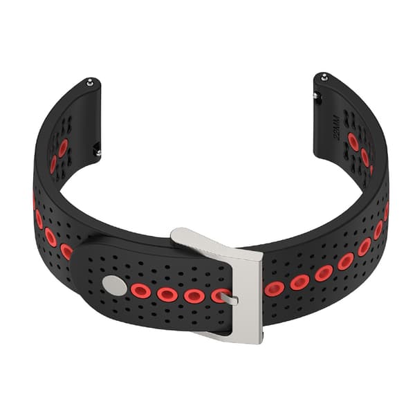 Suunto 9 Peak Rem - Slidstærk silikone urrem Sort+Orange[J]
