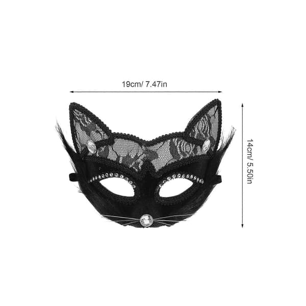 Sort blonde kattemaske til kostumemasker til voksne 1 stk. til festbrug