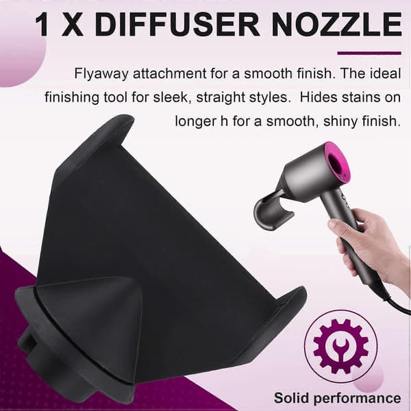 Hårtørrer Magnetisk Hætte Dhape Anti-Flyvende Diffuser Dyse til HD16 Hårtørrer Magnetisk Hætte Dhape Anti-Flyvende Black