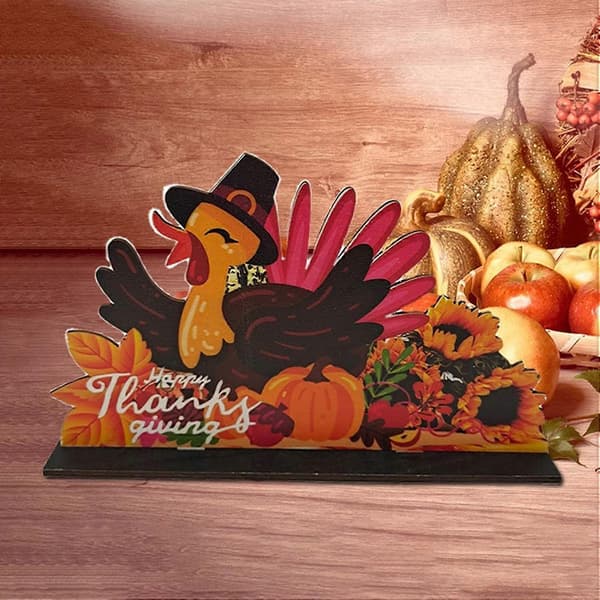 Thanksgiving Turkiet Dekor Träbordsskylt