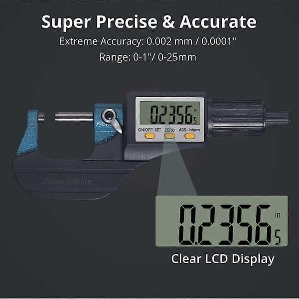 0-25 mm LCD Digital Elektronisk Mikrometer Digital Palm Utomhus M [XR][J]