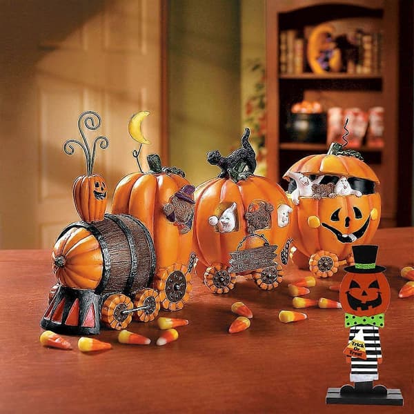 Spökhus Träpumpa Ornament Häxa Man 1 Styck