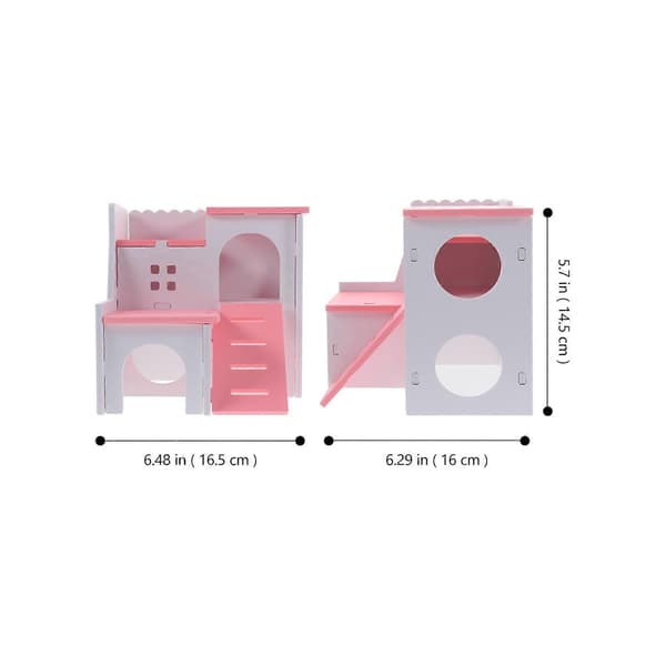 Hamstergjemmested Hus Rosa PVC for Små Kjæledyr Hamstere Gjemmested Hus Lekeplattform[J]