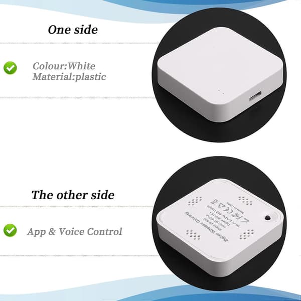 ZigBee 3.0 Smart Hub, trådlös gateway-brygga för app-röstfjärrkontroll, fungerar för Home Assistant[J] White