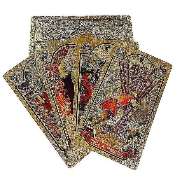 Kultafolio Vedenpitävä Tarot-kortti Käsikirja Lahja[J] One Size