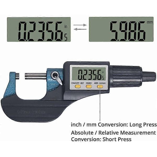 0-25 mm LCD Digital Elektronisk Mikrometer Digital Palm Utomhus M [XR][J]