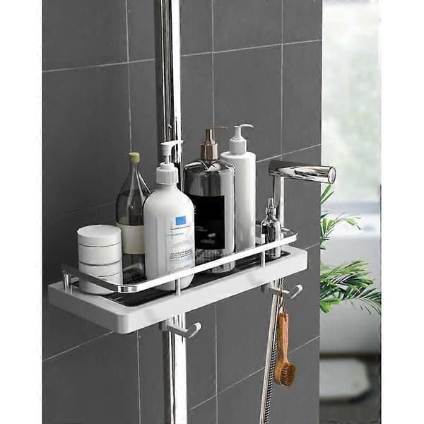 Duschkorg - För badrumsförvaring - Duschstång 24-25mm - Vit 1st [XR][J]
