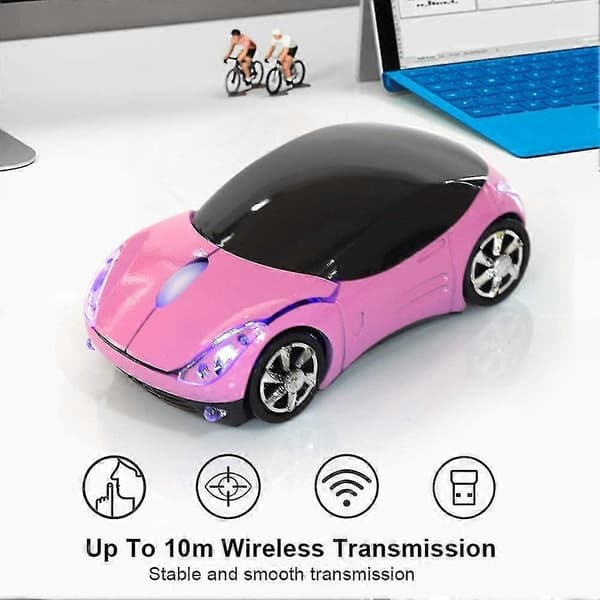 Trådløs mus for barn, 2,4g trådløs mus med USB-mottaker (rosa)