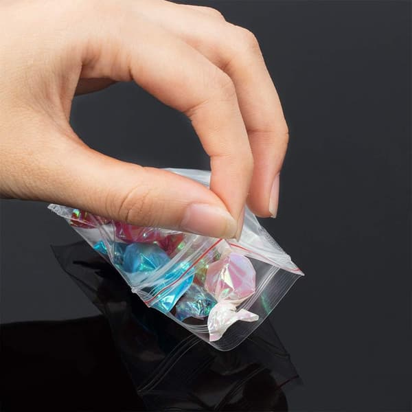 500 st. Plastpåsar med dragkedja, transparenta, små