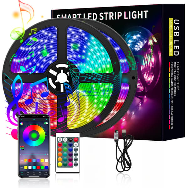 Vattentäta LED-lister RGB LED-ljus med 24-knapps Bluetooth-kontroll, 3 meter
