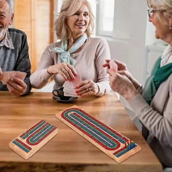 Tre Cribbage Brettspill Klassisk 3-spors Cribbage Brett Med 9 Cribbage Pinner Bærbart Kort Brettspill For Voksne Innendørs og Utendørs[J]
