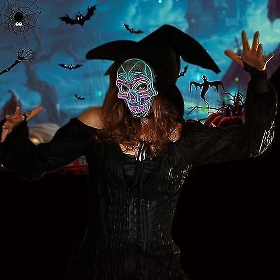 Halloween LED-naamio valaiseva kauhunaamio
