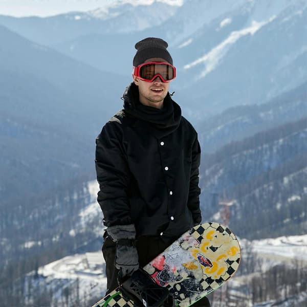 Vintersett med skjerf og votter for menn - Varme snowboardtilbehør