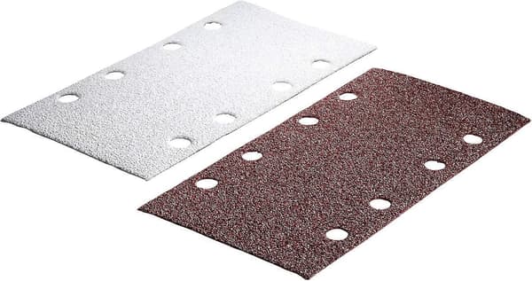 25-delad slippapperssats (olika material, 40/60/80/120 korn, 8 hål)