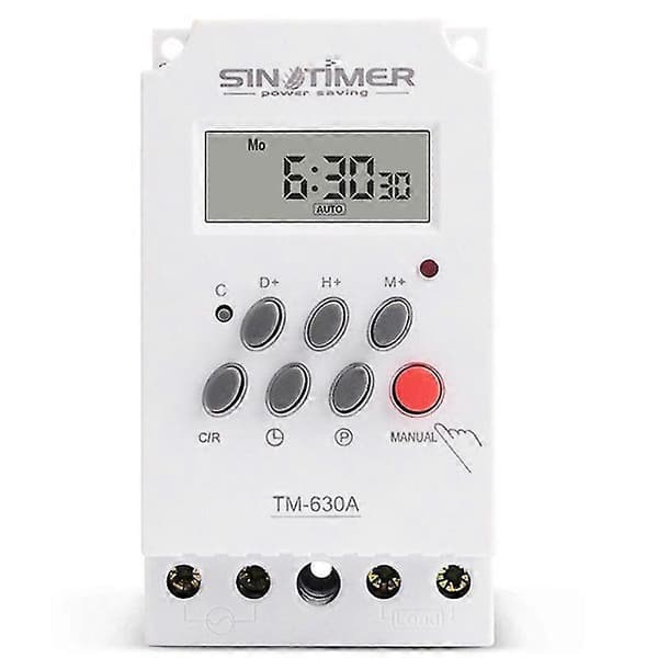 12V DC Indgang Programmerbar 24 timer MINI TIMER KONTAKT Tidsrelæ Udgang Belastning Høj Effekt 30A [jkw][J] White