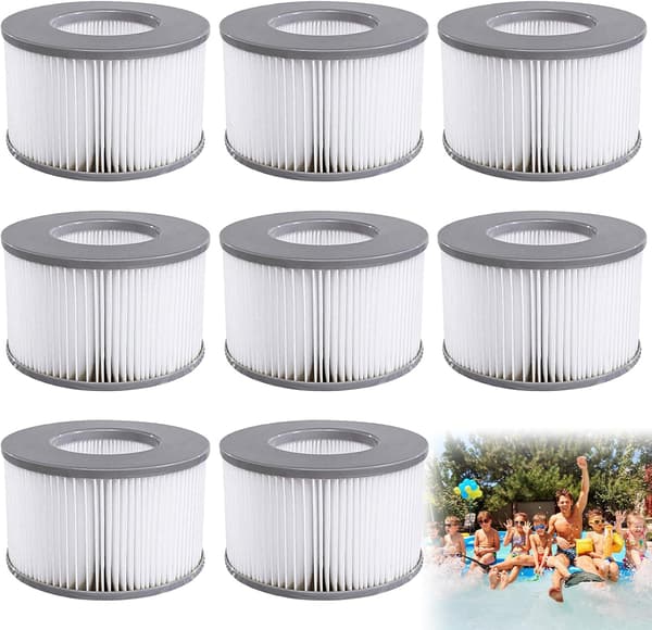 Ersättningsfilter MSPA, 8 st tillbehör för bubbelpool för MSPA bubbelpool ersättningsfilterpatron vattenfilter filter för bubbelpooler filter Co[J]