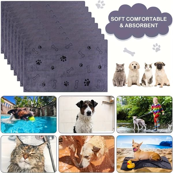 2 stk. bløde mikrofiber hundehåndklæder - hurtigtørrende, absorberende bade- og plejehåndklæder til hunde