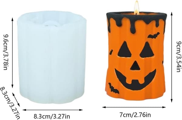 Non-stick glat silikone Halloween græskar lysform til håndværk, sæbe- og chokoladefremstilling (J)