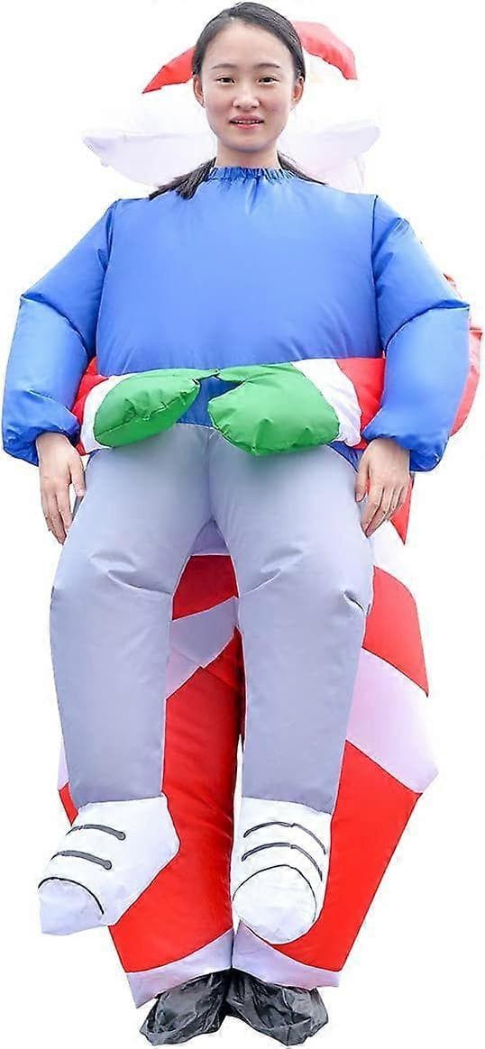 Oppustelig julemandskostume Unisex voksenkostume Cosplay-fest (bærer dig)