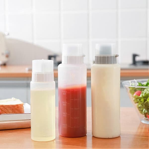5-reikäinen kastikepullo, suuri kapasiteetti, kastikehunajadispenserisäiliö perheelle[J] L 350ml White