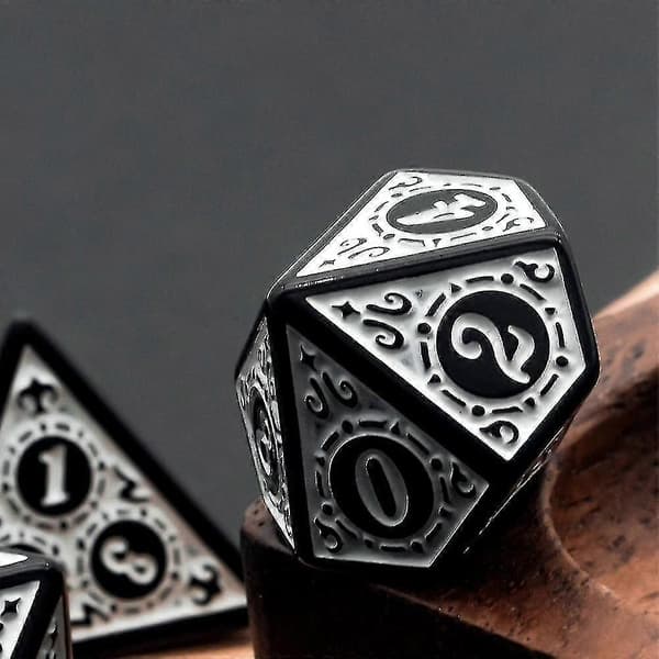 7 stk/sett terninger Dnd D4~d20 Rune Window Lattice Polyhedral terninger for Warhammer rollespill brettkortspill Rpg D&dblue[J]