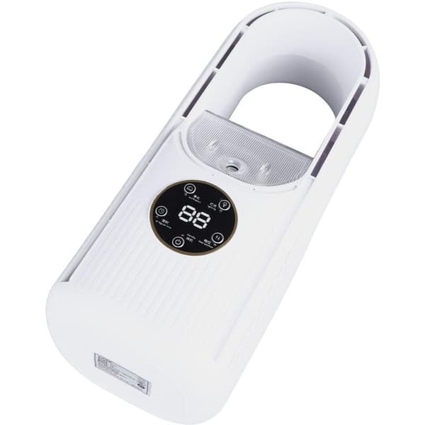 Bladeless ventilator. 6 hastigheder. Stille USB bordventilator med dæmpningsfunktion og timer, hvid.