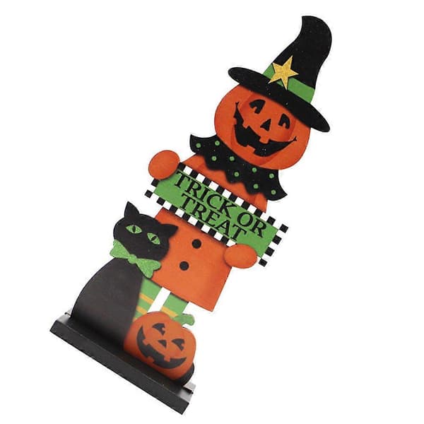 Träpumpaprydnader 3-pack skrivbordsdekoration Halloween
