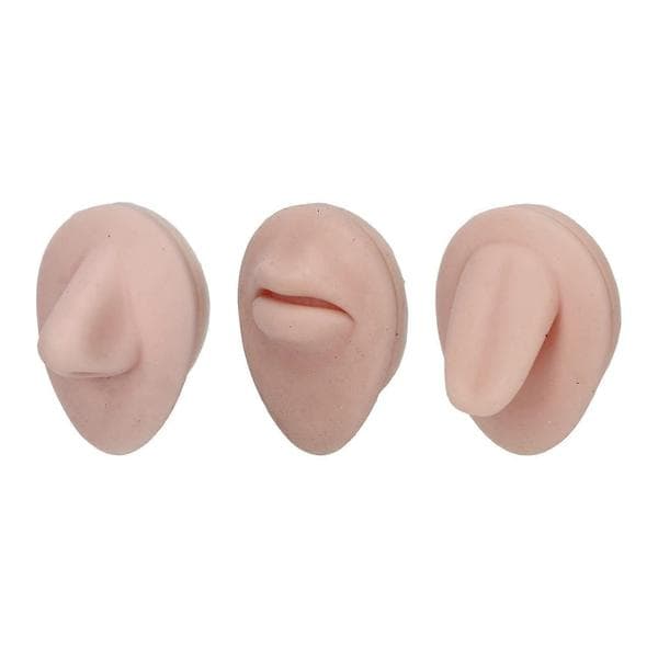 Piercing Body Model 3D-simulering Silikon Mun Tunga Näsa Modellset för Piercingövning Medium Hudfärg[J]