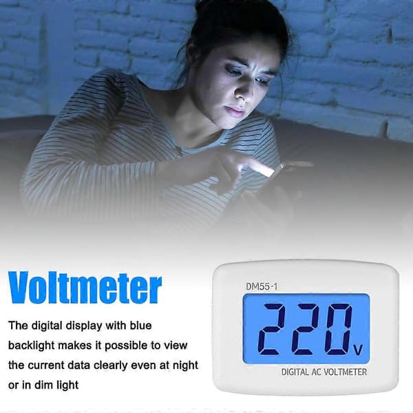 AC 80-300V LCD Digital Voltmeter Plug-In Typ Volt Mätare 110V 220V Spänningsmätare Övervakningspanel