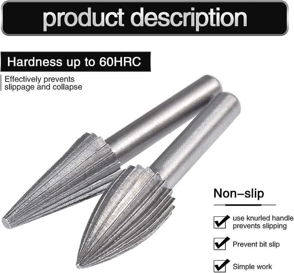 6st Dubbelkapat Volfram Roterande Gradverktyg Set 6mm Skaft Volfram[J]
