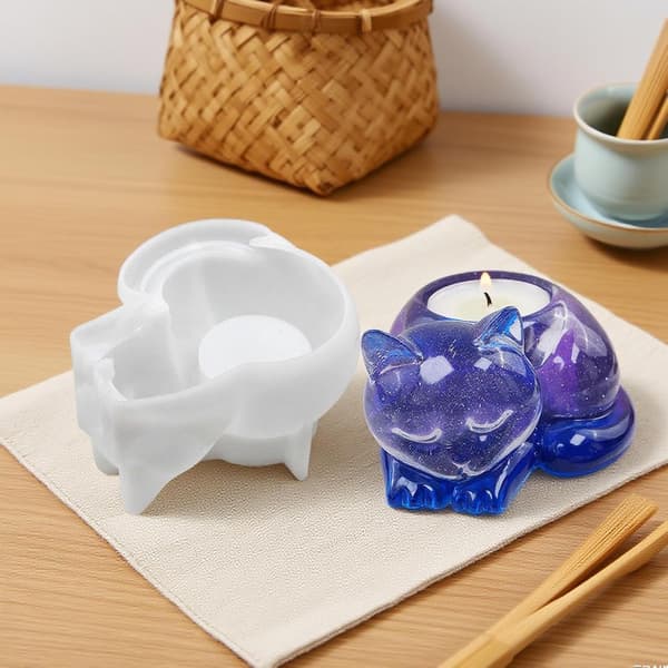 Silikonljusform, kreativ kattformad form, DIY silikonkattljusform (J)