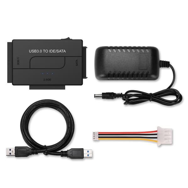 SATA/IDE til USB 3.0 harddisk kortlæseradapter - Understøtter 2,5/3,5\" HDD SSD, 5,25\" CD/DVD-drev