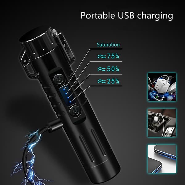 Vindtæt Pulse Arc USB Genopladelig Lighter med Barberblad Bærbare GadgetsBY