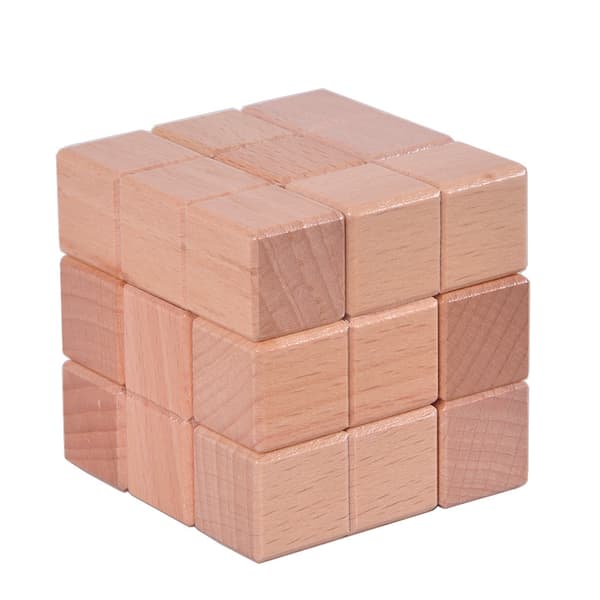 Träkub - logiikkapeli - giljotiinilogiikkapeli - 3D