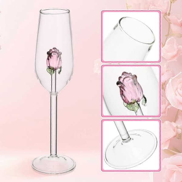 Rosekrystallbeger for hjemmebruk Rosa glassvinkopp