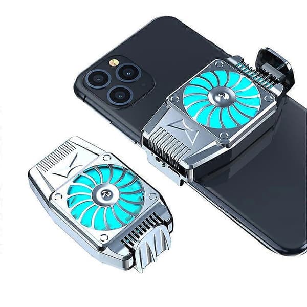 Sølv Universal Mini Turbo Telefon Køleventilator Radiator Hurricane Gaming Køler Telefon Køleradiator