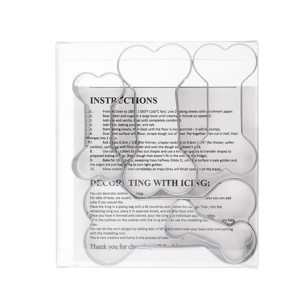 Beinformede kakestikkere for hjemmelagde hundegodbiter (5-delt sett)