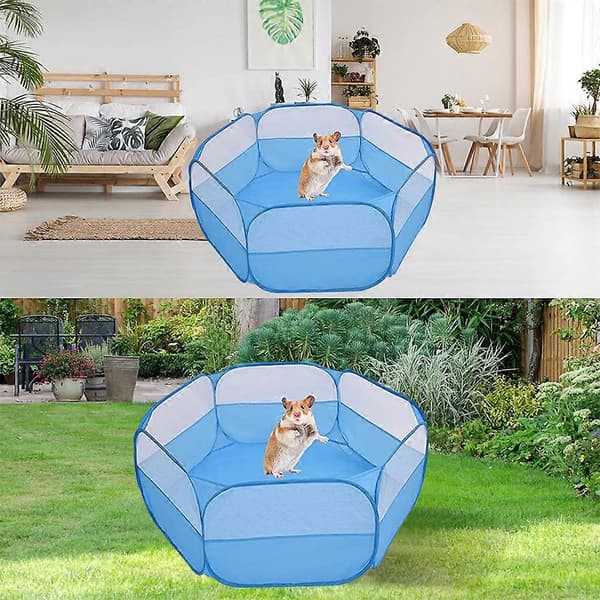 Bärbar ventilerande transparent lekhage Blue