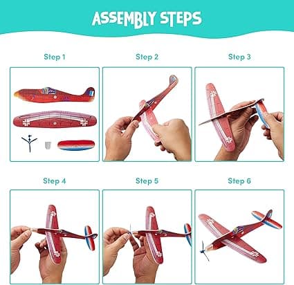 12 Mini Skumfly DIY Farverige Børnelegetøj Flymodel