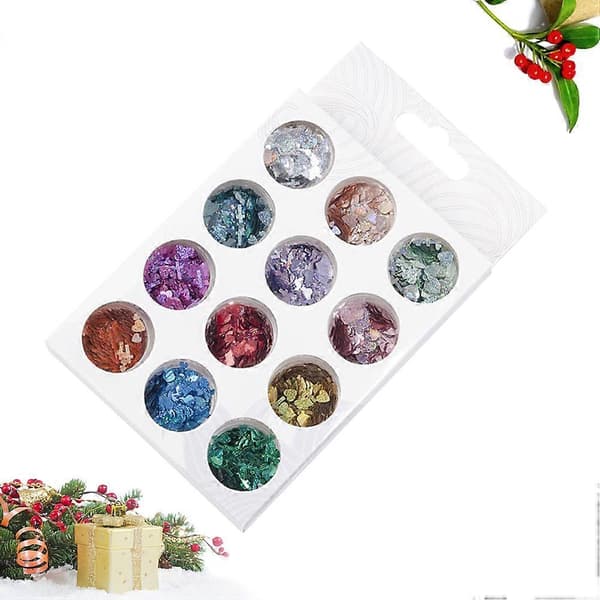 Hjerteformet manicure-dekoration negle-pailletter til 1 sæt assorterede farver[J]